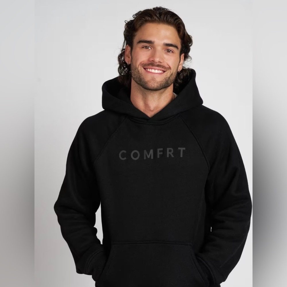 Comfrt Tranquil Hoodie Unisex Large Black Oversized Heavyweight Kangaroo Pocket - Picture 3 of 11